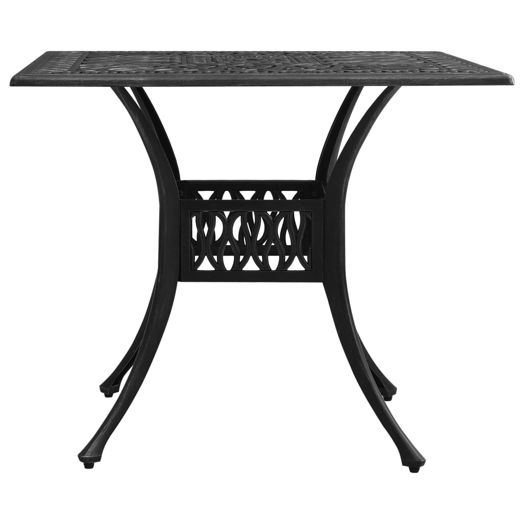 Mesa de jardim 90x90x73 cm alumínio fundido preto