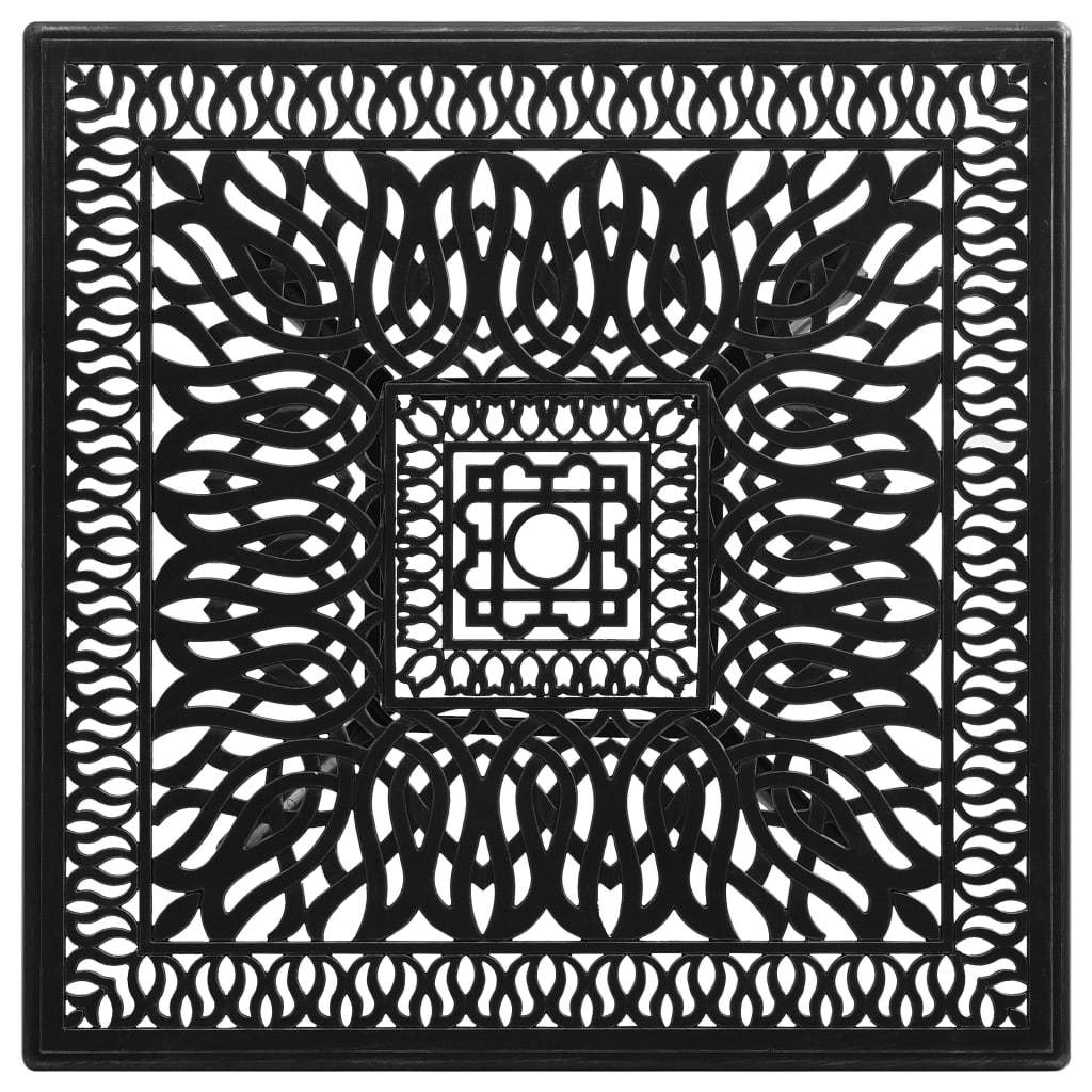 Mesa de jardim 90x90x73 cm alumínio fundido preto