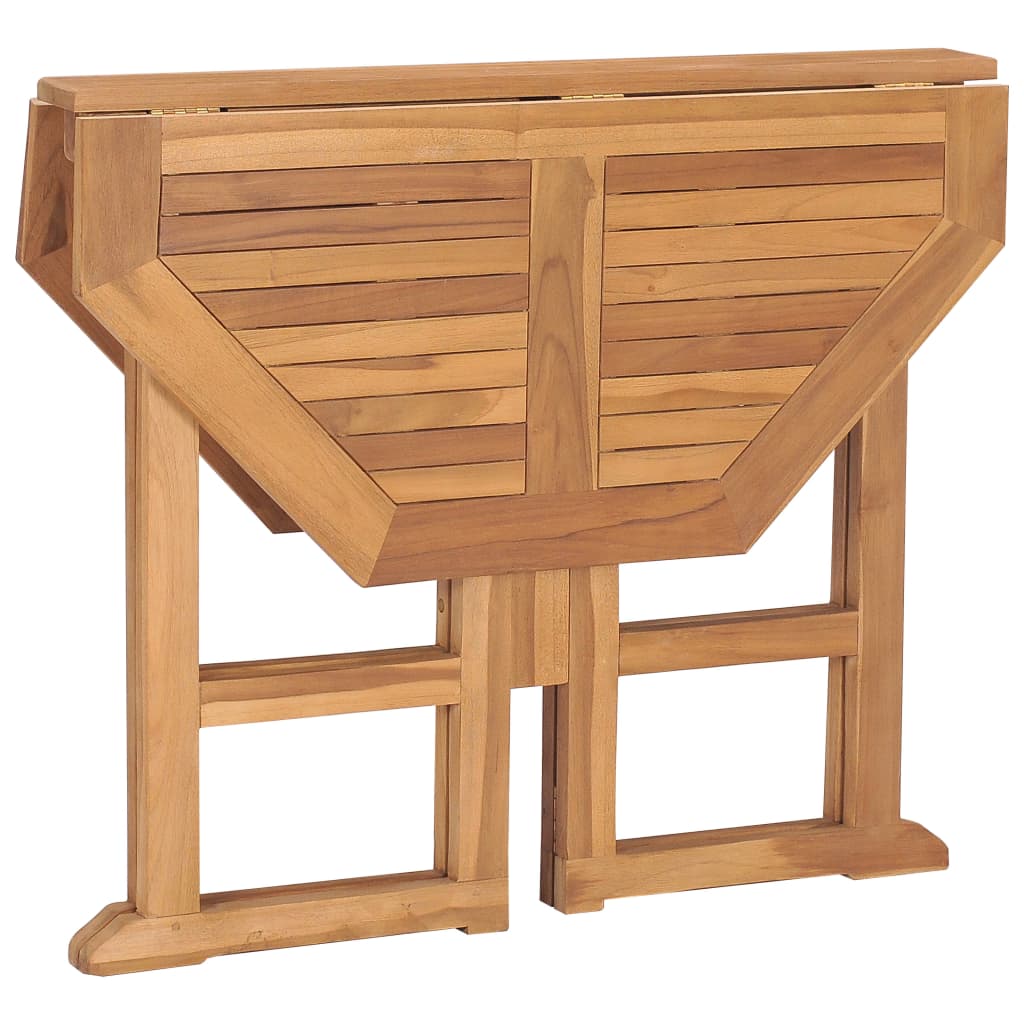 Mesa de jantar p/ jardim dobrável 90x90x75 cm teca maciça