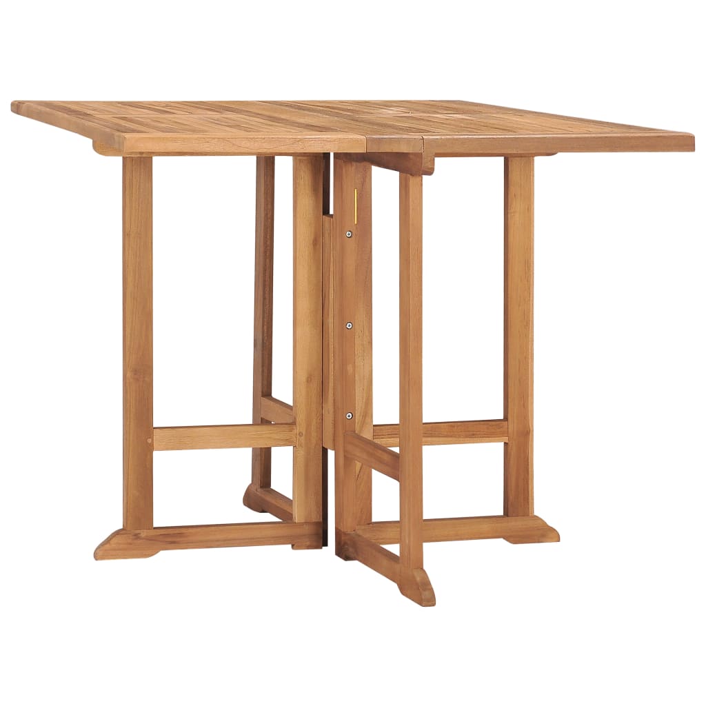 Mesa de jantar para jardim dobrável 90x90x75 cm teca maciça