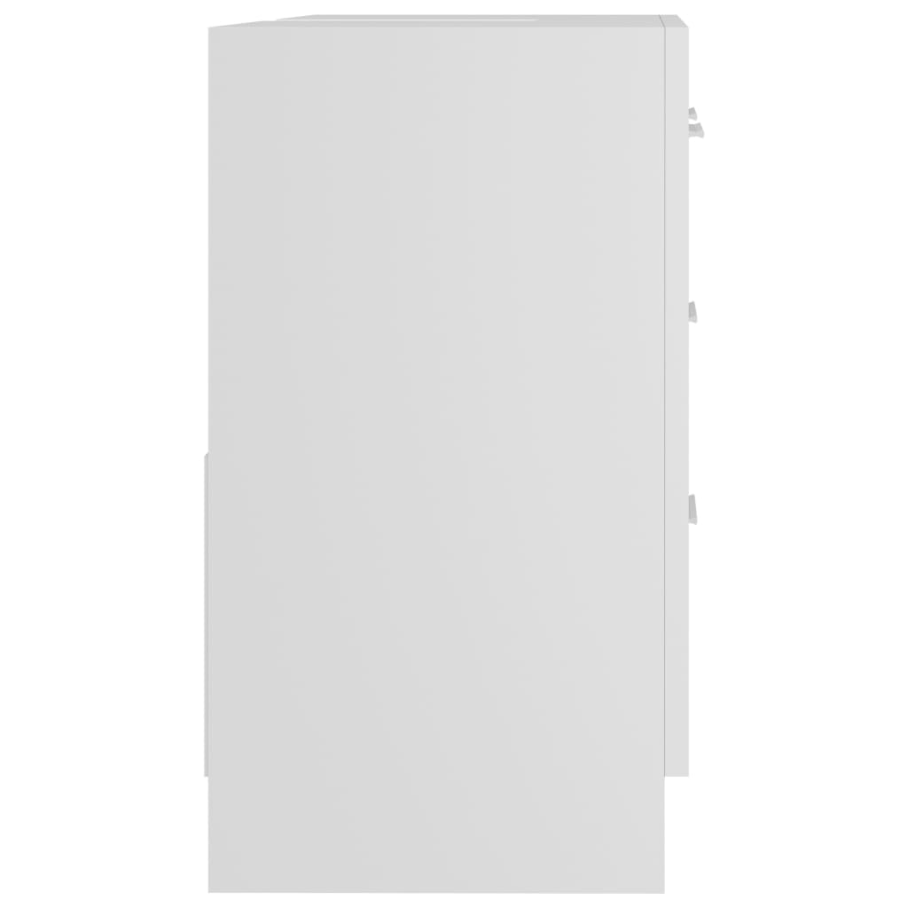 Armário de lavatório 63x30x54 cm derivados de madeira branco