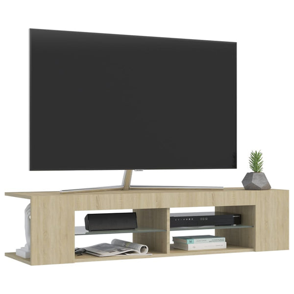 Móvel de TV com luzes LED 135x39x30 cm carvalho sonoma