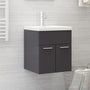 Armário lavatório derivados de madeira cinza brilhante