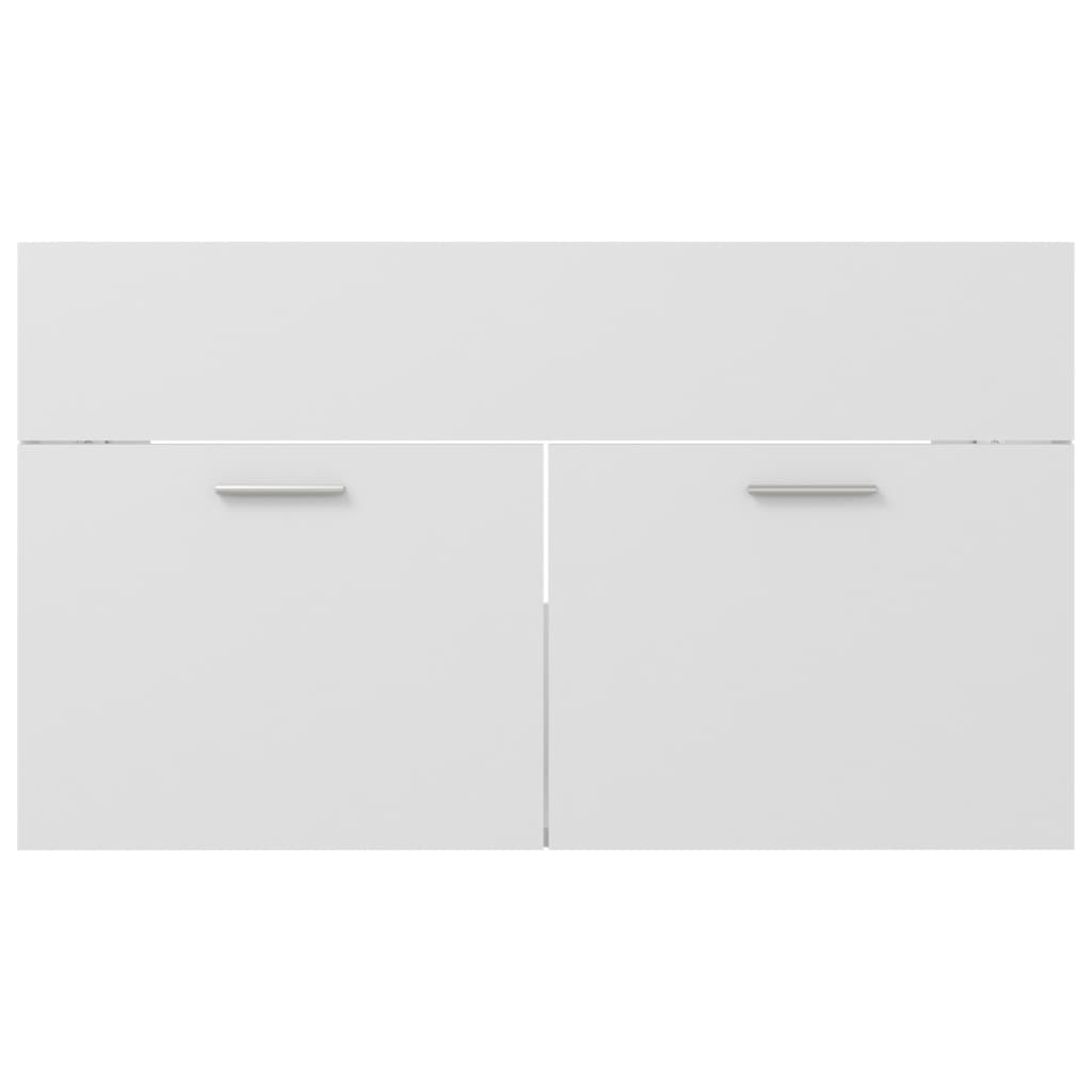 Armário de lavatório 80x38,5x46 cm derivados de madeira branco