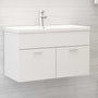Armário de lavatório 80x38,5x46 cm derivados de madeira branco