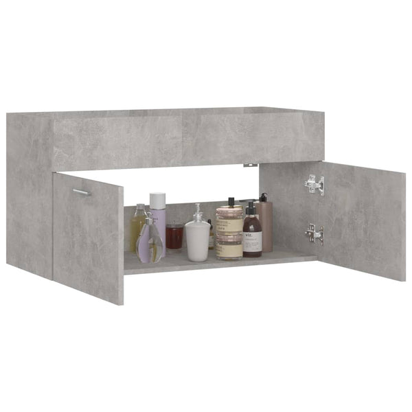 Armário lavatório derivados de madeira cinzento cimento