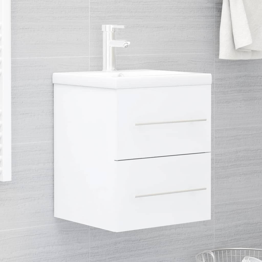 Armário de lavatório 41x38,5x48 cm derivados madeira branco