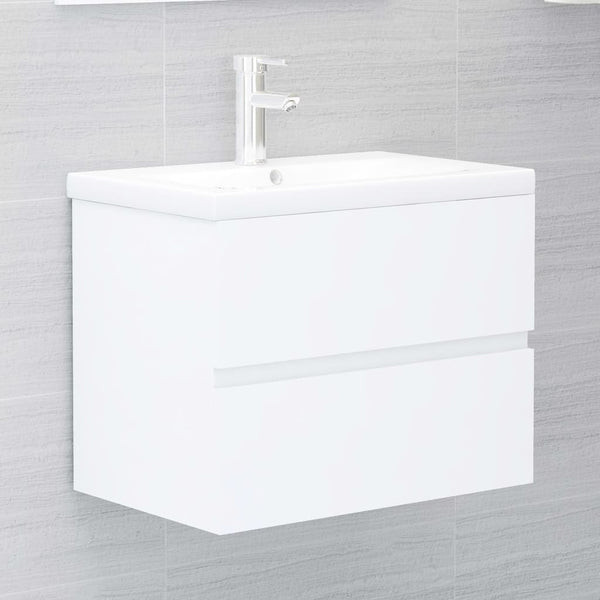 Armário de lavatório 60x38,5x45 cm derivados de madeira branco