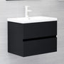 Armário de lavatório 60x38,5x45 cm derivados de madeira preto