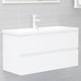 Armário de lavatório 90x38,5x45 cm derivados de madeira branco