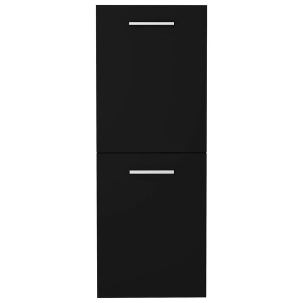 Armário de casa de banho 30x30x80 cm derivados de madeira preto