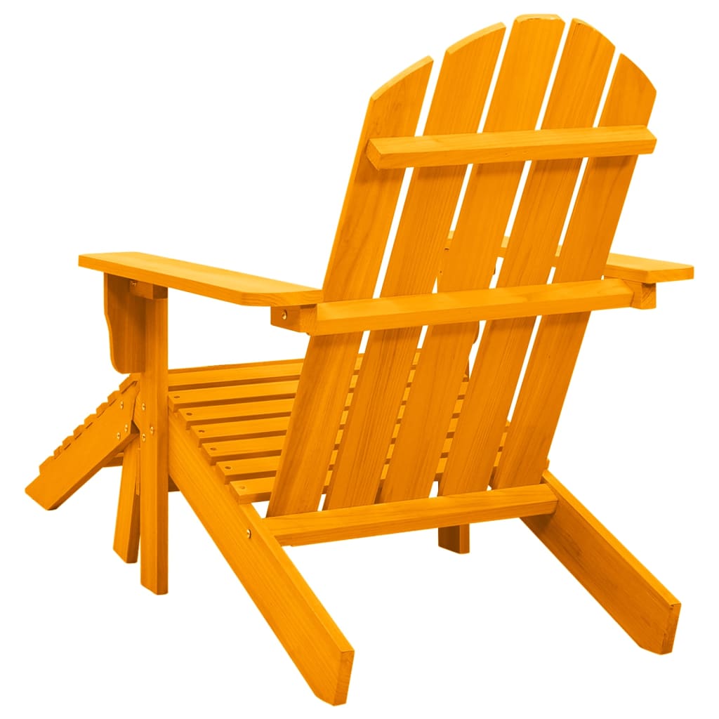 Cadeira Adirondack p/ jardim com otomano abeto maciço laranja