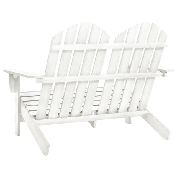 Cadeira de jardim Adirondack 2 lugares abeto maciço branco