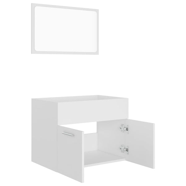 2 pcs conjunto móveis casa de banho derivados de madeira branco