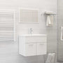 2 pcs conjunto móveis casa de banho derivados de madeira branco