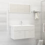 Conj. móveis de casa de banho 2 pcs contrapl. branco brilhante
