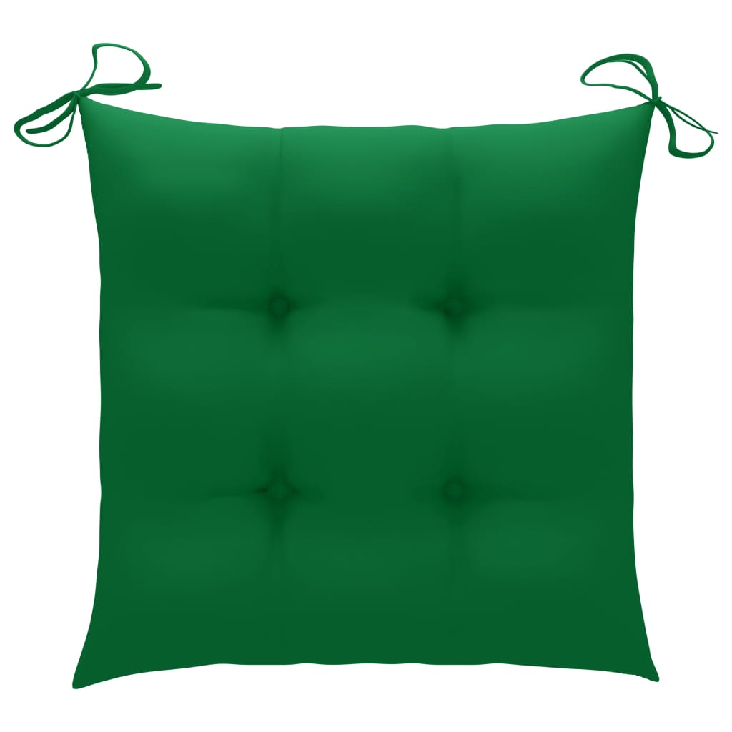 Cadeira de baloiço com almofadão verde teca maciça
