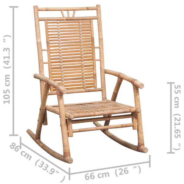 Cadeira de baloiço com almofadão bambu