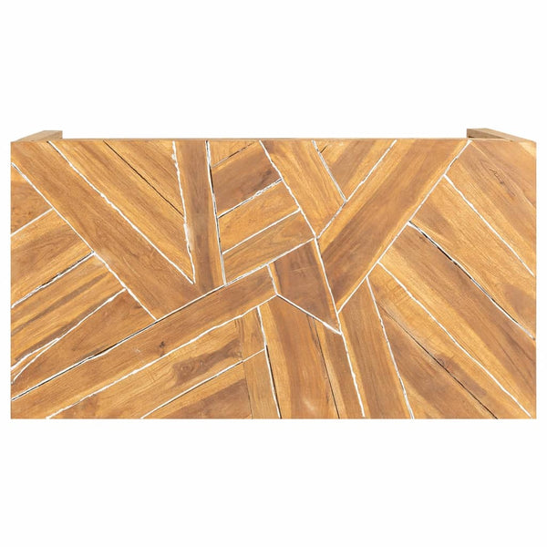 Mesa de centro Erosion madeira teca maciça 110x35x38 cm