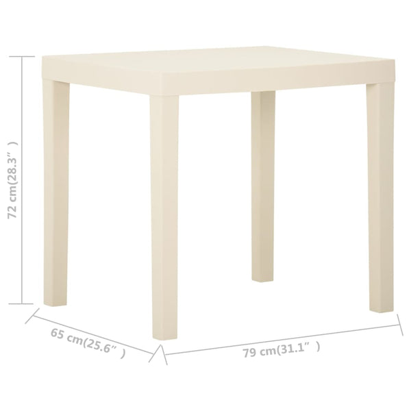 Mesa de jardim 79x65x72 cm plástico branco