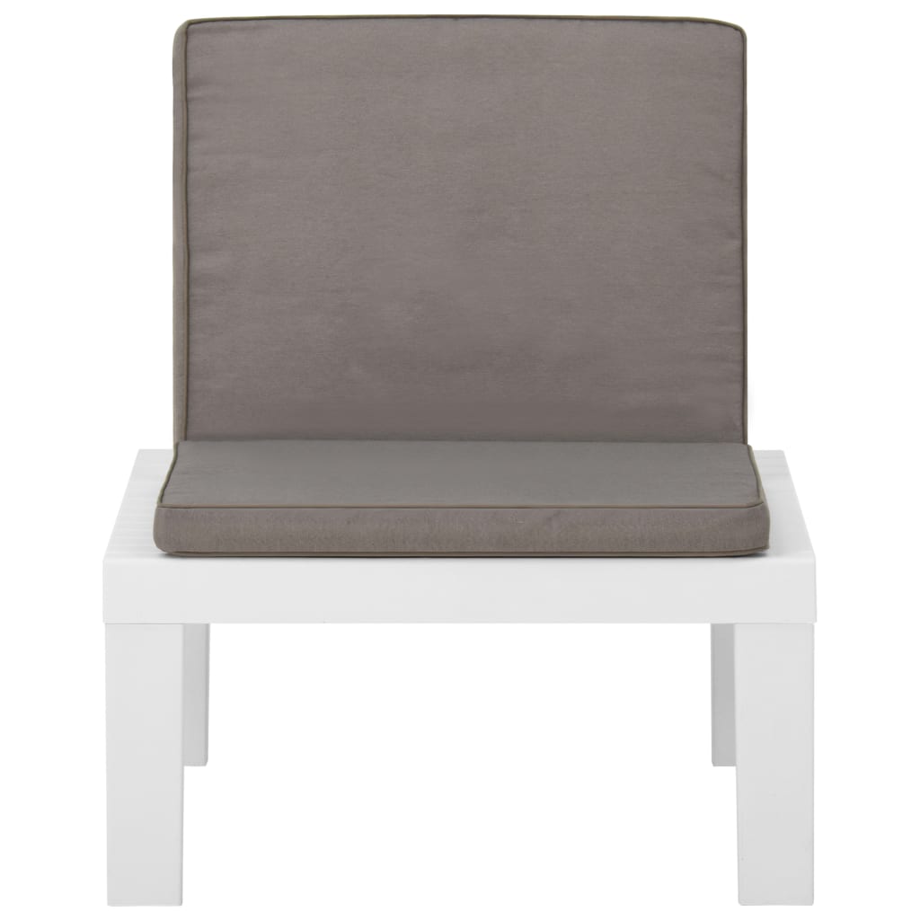 Cadeira lounge de jardim com almofadão plástico branco