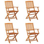 Cadeiras de jardim dobráveis 4 pcs eucalipto maciço