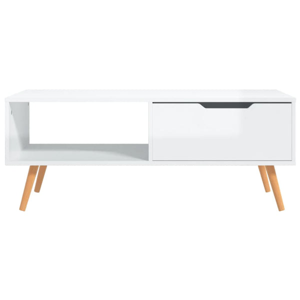 Mesa centro 100x49,5x43cm derivados de madeira branco brilhante