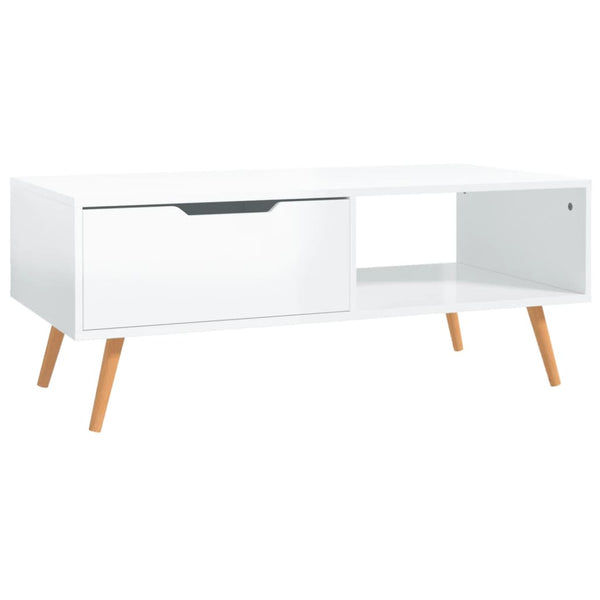 Mesa centro 100x49,5x43cm derivados de madeira branco brilhante