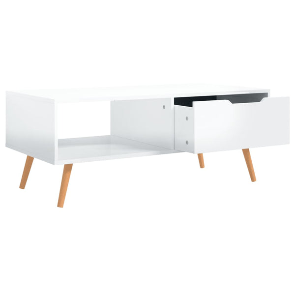 Mesa centro 100x49,5x43cm derivados de madeira branco brilhante