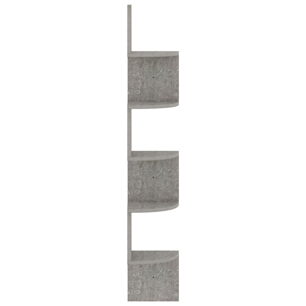 Estante de canto p/ parede derivados de madeira cinza cimento