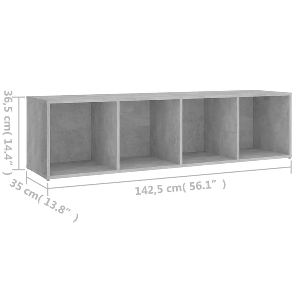 Móvel de TV 142,5x35x36,5 derivados de madeira cinzento cimento