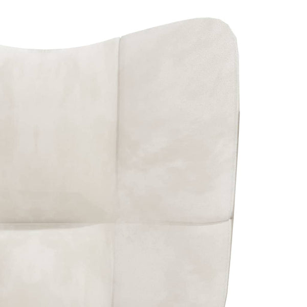 Cadeira de descanso veludo branco nata