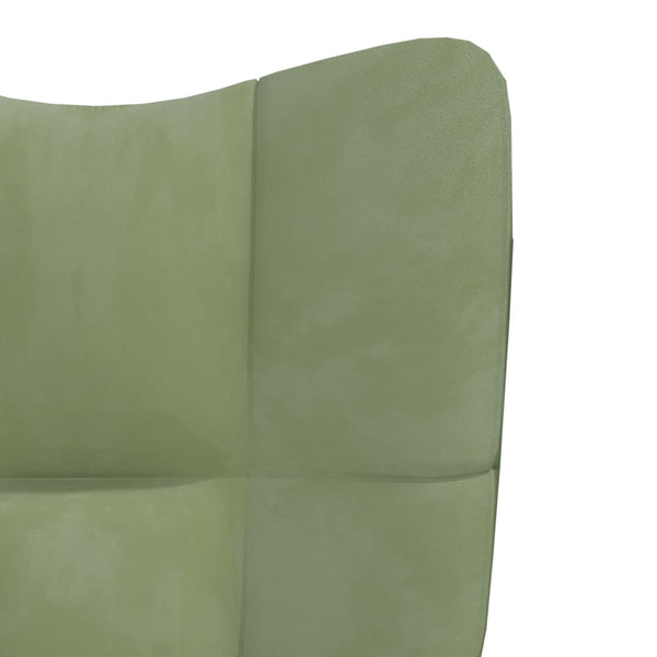 Cadeira de descanso com banco veludo verde-claro