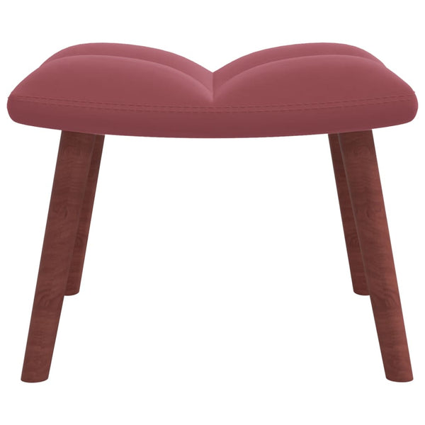 Cadeira de descanso com banco veludo rosa