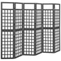 Biombo/treliça 6 painéis abeto maciço 242,5x180 cm preto