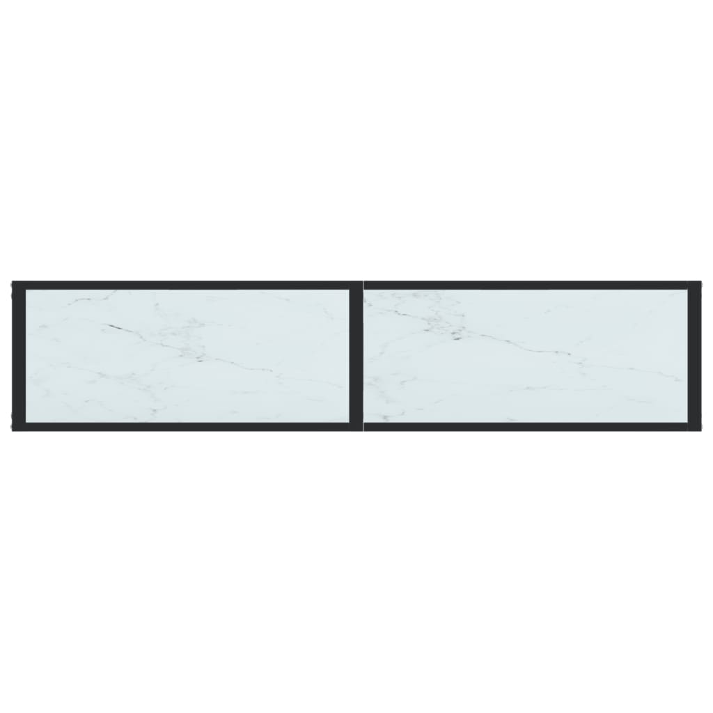 Mesa consola mármore branco 160x35x75,5 cm vidro temperado