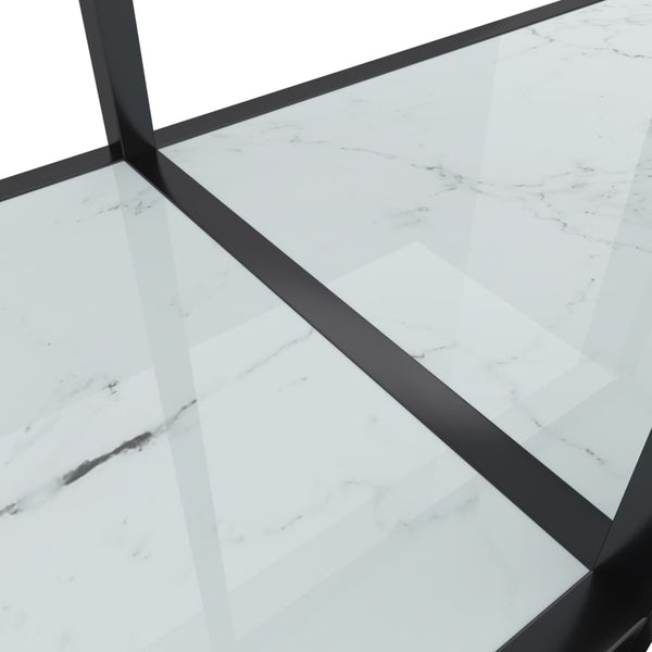 Mesa consola branco 200x35x75,5 cm vidro temperado
