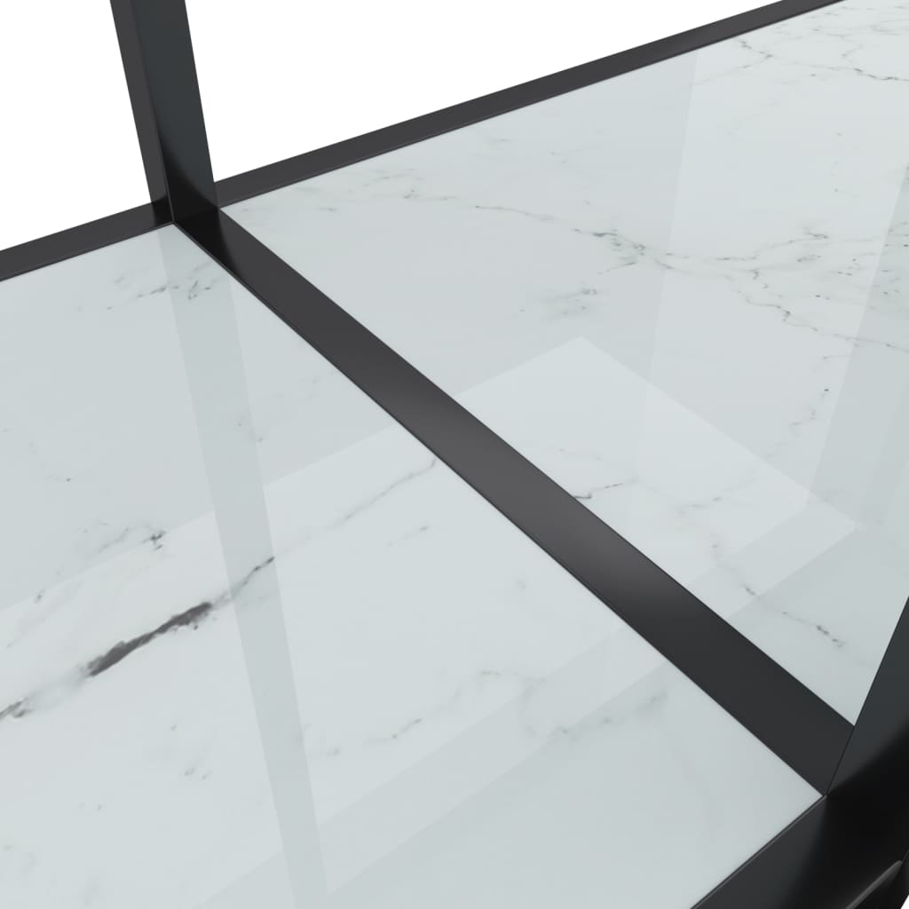 Mesa consola branco 220x35x75,5 cm vidro temperado