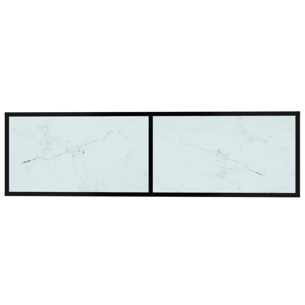 Móvel de TV 140x40x40,5 cm vidro temperado mármore branco