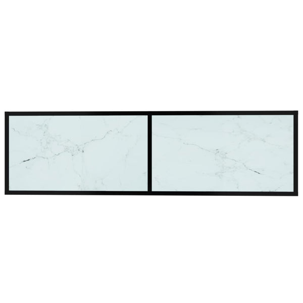 Móvel de TV 140x40x40,5 cm vidro temperado mármore branco