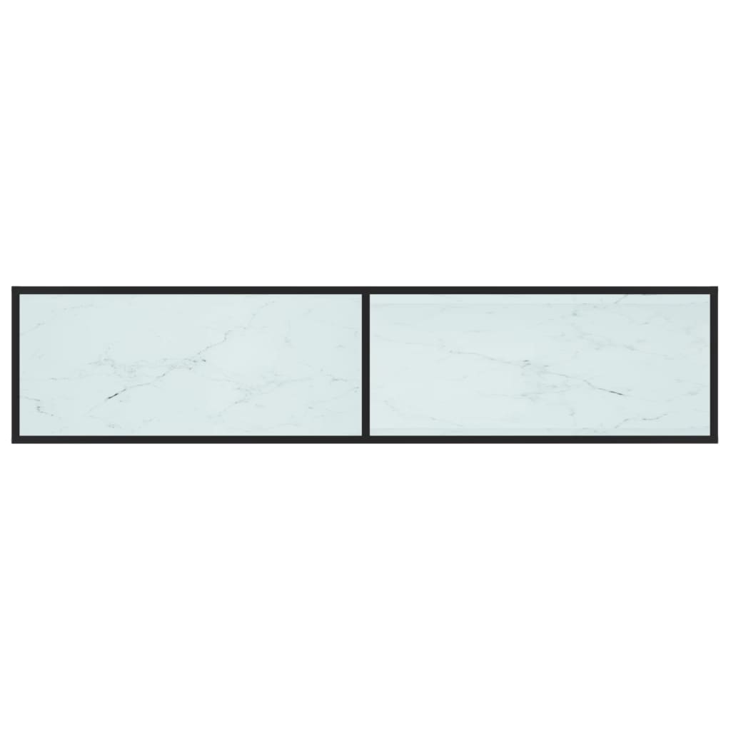 Móvel de TV 180x40x40,5 cm vidro temperado mármore branco