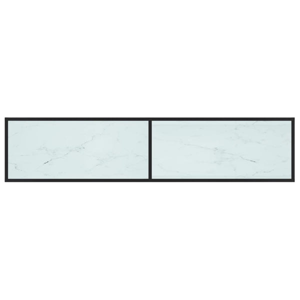 Móvel de TV 180x40x40,5 cm vidro temperado mármore branco