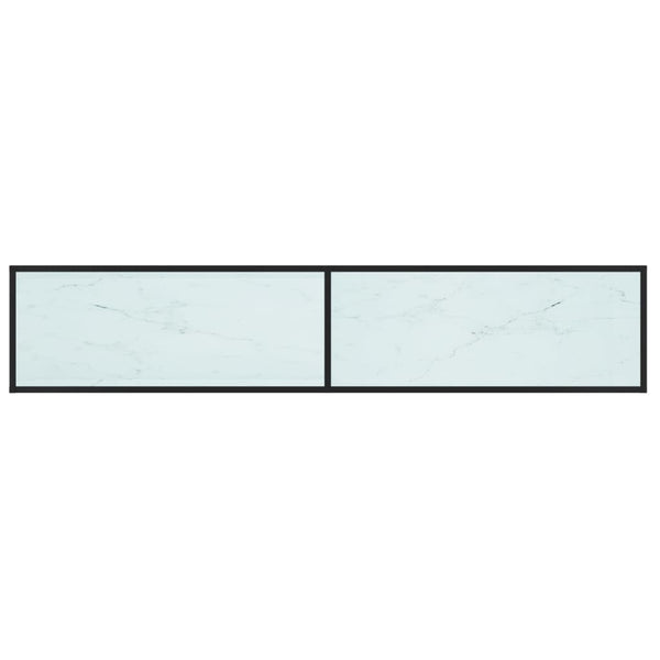 Móvel de TV 200x40x40,5 cm vidro temperado mármore branco