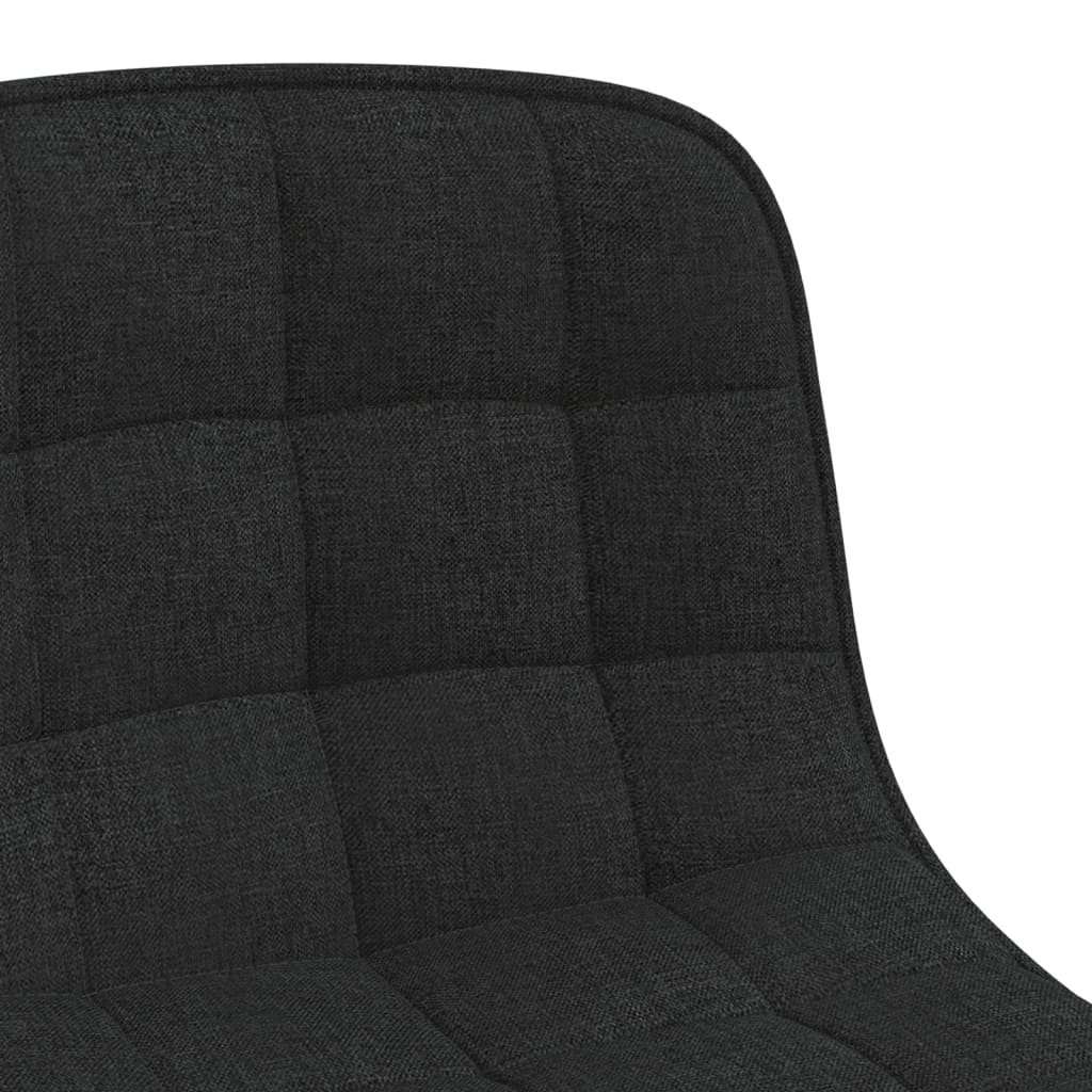 Cadeiras de jantar giratórias 2 pcs tecido preto