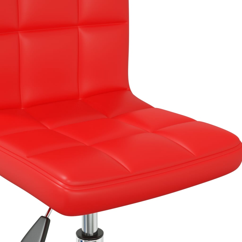 Cadeiras de jantar giratórias 2 pcs couro artificial vermelho