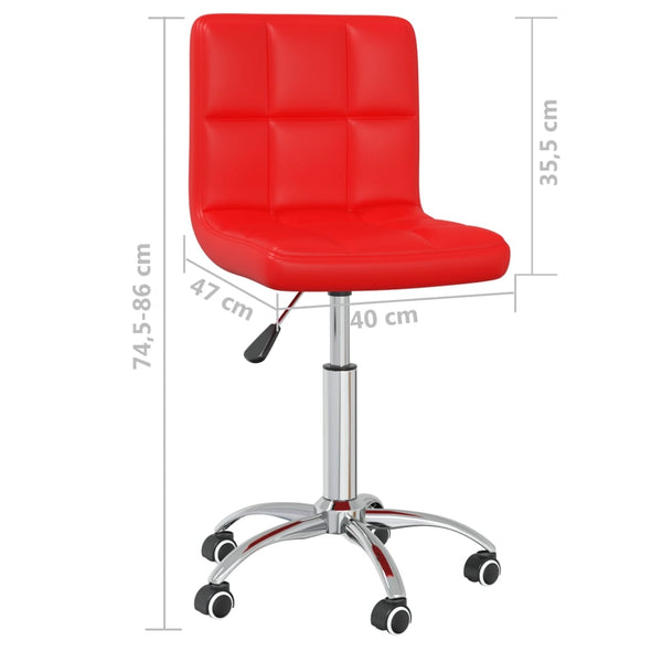 Cadeiras de jantar giratórias 2 pcs couro artificial vermelho