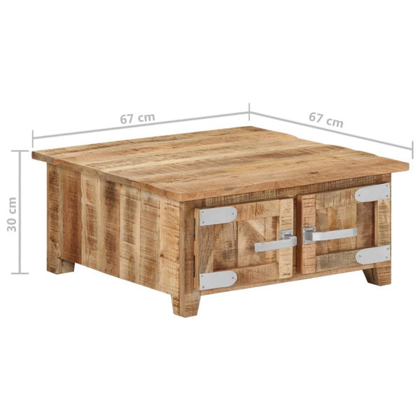 Mesa de centro 67x67x30 cm madeira de mangueira maciça