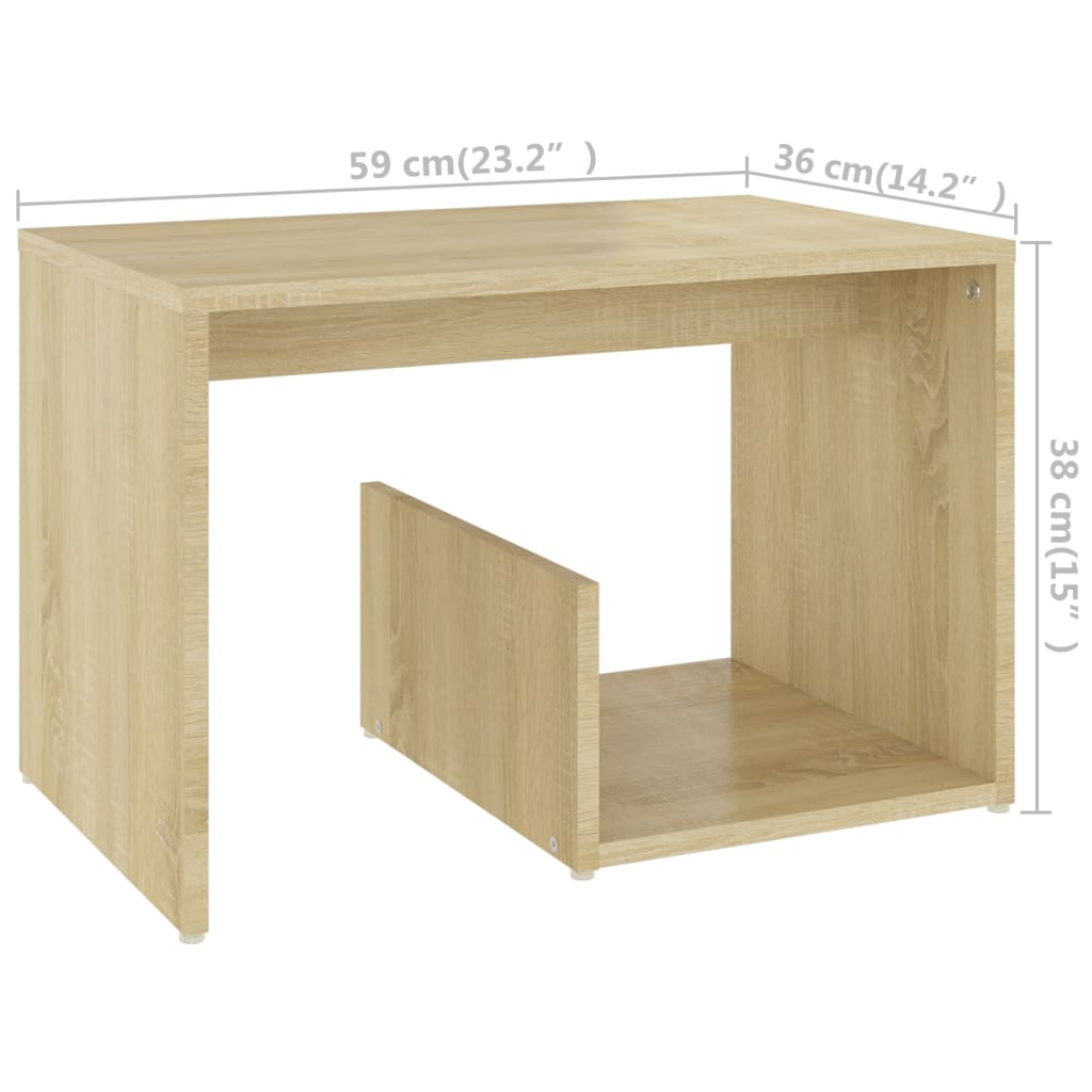 Mesa de apoio 59x36x38 cm derivados de madeira carvalho sonoma