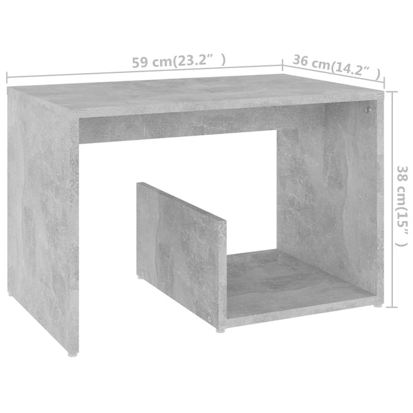 Mesa de apoio 59x36x38 cm derivados de madeira cinzento cimento