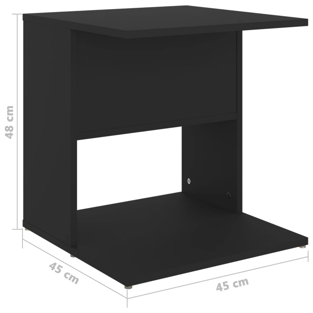 Mesa de apoio 45x45x48 cm derivados de madeira preto